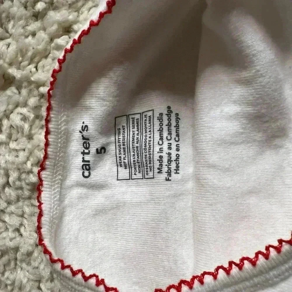 GIRLS CARTER’S CHRISTMAS PJ SET SIZE 5 GUC